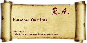 Ruszka Adrián névjegykártya