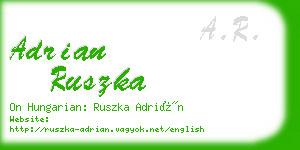 adrian ruszka business card